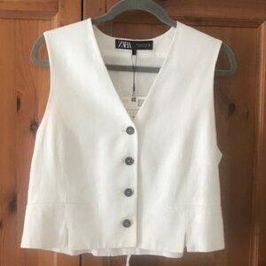 ZARA linen vest, size M, NWT *